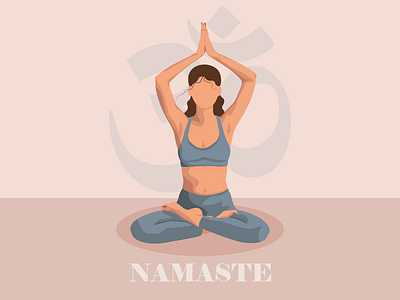 Poster with a girl in the style FaceLess of for a yoga center faceless graphic design illustration poster vector yoga