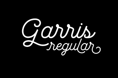 Garris Regular calligraphy cursive custom fonts hand drawn handlettering handmade lettering ligature monoline natural opentype features retro script typeface typography vintage