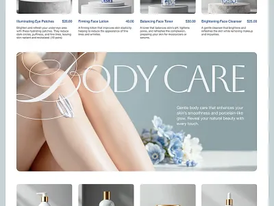 Porcelain Skin: Elegant and Seamless Design illustration landing page motion graphics ui ux web design website website ui