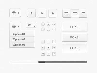 Grey Ui Mix button checkbox grey play settings silver ui ui kit