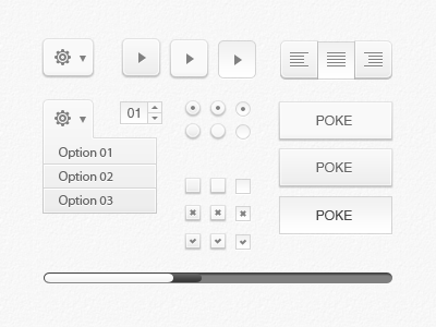 Grey Ui Mix button checkbox grey play settings silver ui ui kit