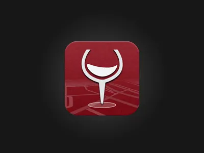 Wine icon - final app icon ios iphone location map wine