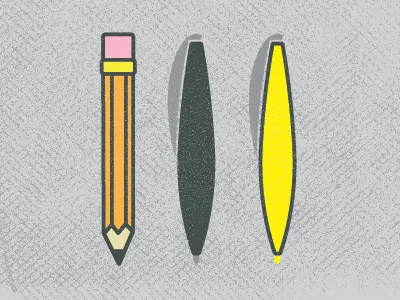 Writing Utensils design highlighter pencil pens texture