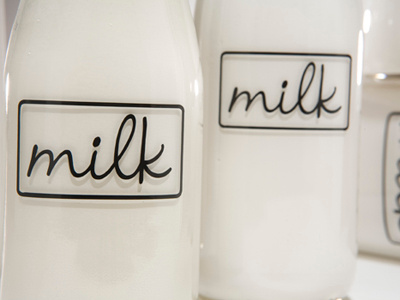 Milk bottle logo milk packaging typography