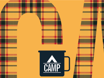 camp camping mug plaid