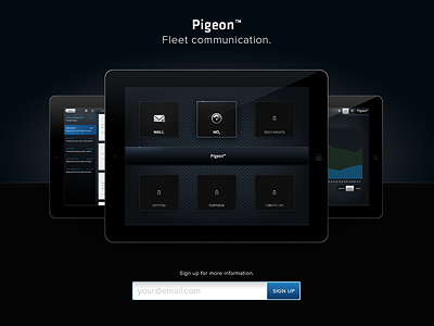 Pigeon Landingpage dark kodebyraaet singlepage ui