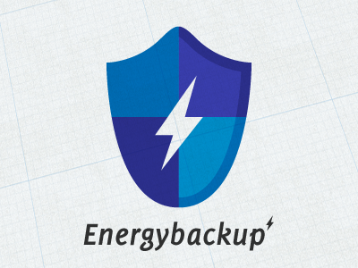 Energybackup logo blue bold clean energybackup flat logo print save secure swiss