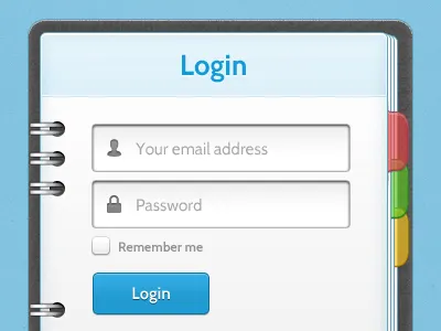 Login Screen - Day Planner book day planner form interface login paper sign in ui