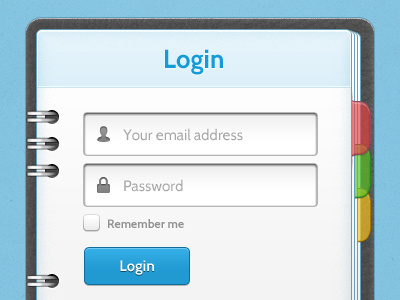 Login Screen - Day Planner book day planner form interface login paper sign in ui