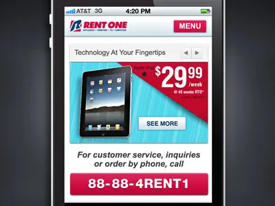 Mobile Web for Rent One design iphone jquery mobile ui website