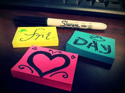 Friday Love friday love sharpie sticky note