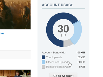 Account Usage account chart pie chart sidebar statistics