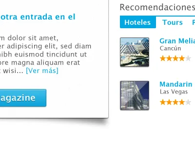 Travel Site blue spanish travel ui web