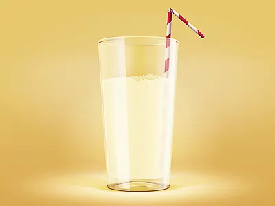 Glass of Milk glass icon illustration milk transparent