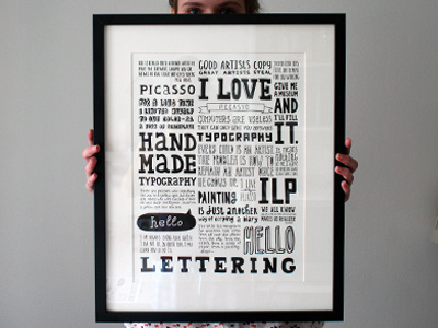 Picasso & Letterpress black design graphic lettering typography white