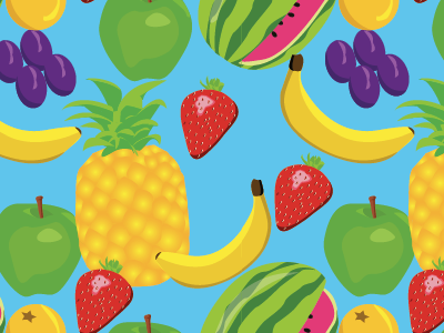 Fruit Pattern Swatch bright children emmanicholl fabric fruit illustration magazine pattern repeat sense swatch yellow