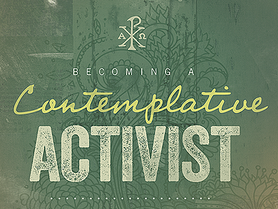 Contemplative Activist editorial typography watercolor