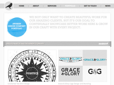 Awaken Design Company Site 3 awaken awaken company awaken design awaken design company black black and white clean css design graphic design minimal navigation portfolio site web web design website white