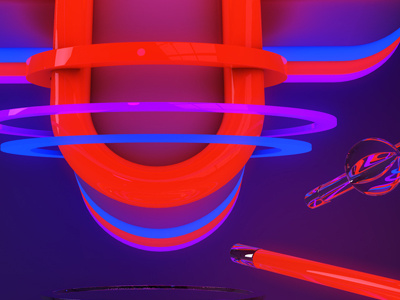 Rouge et Bleu 3d andaur balls blue cinema 4d red scene sebastian shine transparent work
