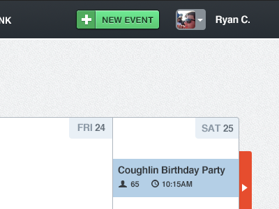 Catering & Calendar calendar dashboard interface ui