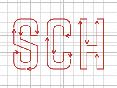 SCH card grid illustrator red typography