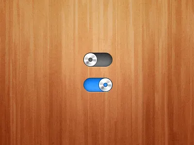Custom UI - switch / toggle blue button checkbox dual switch grey interface mobile off on switch toggle toggler ui wood