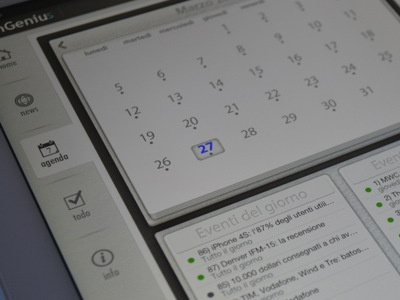 TechGenius app iPad calendar app calendar display ipad retina techgenius ui