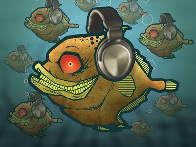 Fishies fish green illustration illustrator music