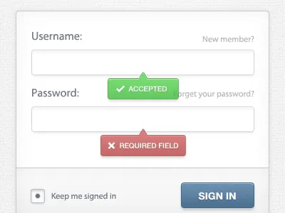Login Box with Notifications free resource login psd ui web