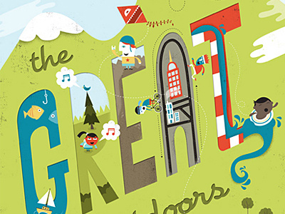 Children's Health Annual children hand done type illustration outdoors texture