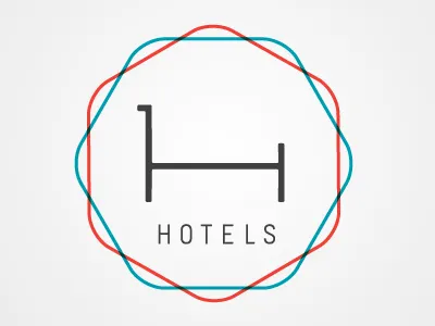 H Hotels Logo bed blue clean clever honeycomb hotel logo minimalist modern red simple weave