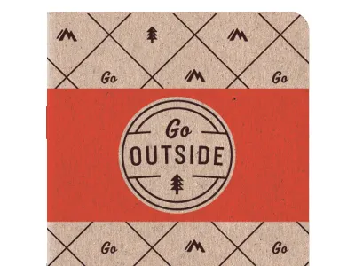 Go Outside black identity kraft notebook outdoors
