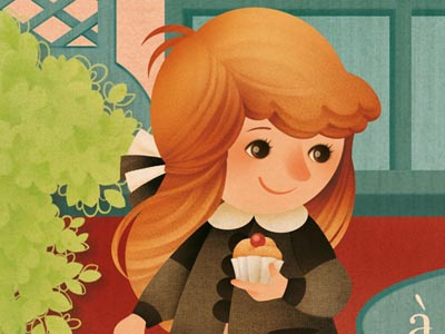 Pâtisserie cupcake gaia bordicchia girl illustration