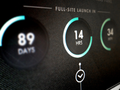 Countdown Clock black countdown clock countdown timer sneak peak teaser timeline turquoise web design