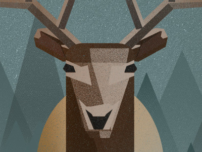 Oh deer print deet illustration nature texture