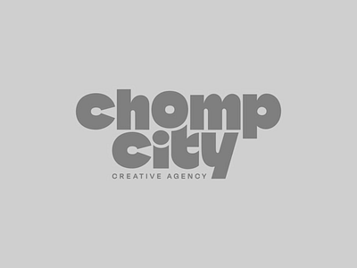 Chomp City Logo Design bold typogarphy brand brand identity branding creative agency design design element font design gary logo graphic design gray background lettering logo logo mark logo type modern text typeface typography visual identity