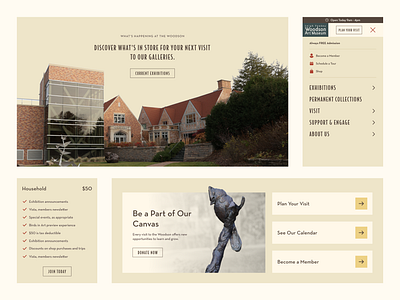 Leigh Yawkey Woodson Art Museum - Web Design art art museum birds call to action culture fine arts home page homepage mobile museum sans serif ui user experience ux ux ui web web design website website design wisconsin