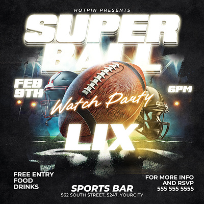 Football Flyer Template sports bar