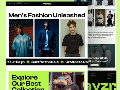 Vayzr - Men Fashion Brand - Online Store e commerce fashion fashion website men fashion online store ui ux design user interface user research web design website