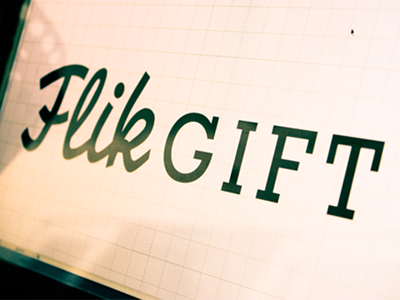 Flikgift logo tries flikgift logo typeface