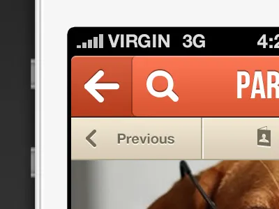Nav Bar - Blaffin Arenas Mobile app application back bar blaffin button competitions design header ios iphone list menu nav navigation network orange photoshop search social tilted