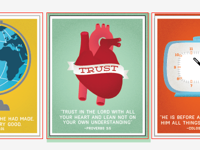Bible Verse Series clock globe heart trust