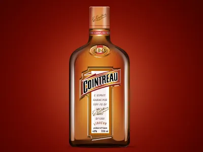 Cointreau alcohol bottle glass