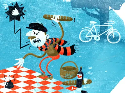 Le Catastrophe angry bike illustration poop spacedown