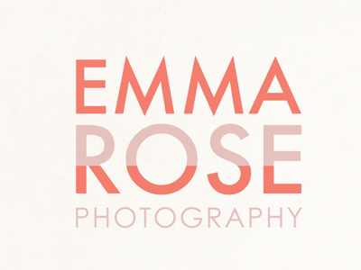 Emma Rose Photography Logo identity logo typography