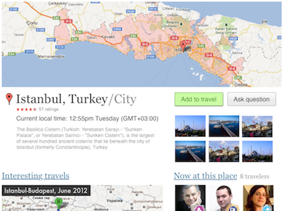 Place landing page travel ux
