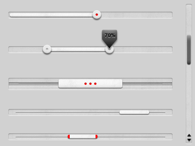 Red White // UI Elements buttons clock forms interface elements psd sliders tabs ui