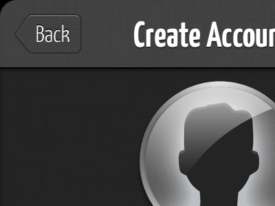 iPhone App: Create Account avatar dark gloss iphone linen yanone kaffeesatz