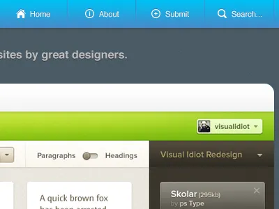 Sneak Peek v2 blue design icon nav photoshop texture web