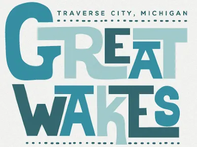 Great Wakes blues festival gotham hand lettered logo water